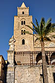 The cathedral of Cefal - The towers, lightened by mullioned windows, are different one from the other.