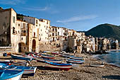 Cefal - the small harbour with all the houses lined overlooking the sea, near 'Porta Pescara'. 