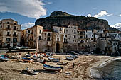 Cefal - the small harbour with all the houses lined overlooking the sea, near 'Porta Pescara'. 