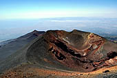 Etna - From Piccolo Rifugio to the Torre del Filosofo. The crater of Monte Frumento Supino.