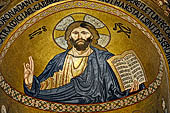 Palermo - Palazzo dei Normanni, Cappella Palatina: particolare del Cristo Pantocratore nel catino dell'abside maggiore.