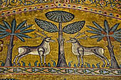 Palermo - Palazzo dei Normanni. Sala di Ruggiero, particolare dei mosaici rappresentati scene di daccia. 