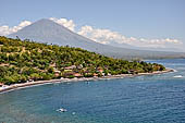 The Amed coast with the Gunung Agung in the distance.