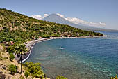 The Amed coast with the Gunung Agung in the distance.