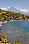The Amed coast with the Gunung Agung in the distance.
