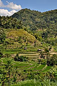 The road to Amed has spectacular scenery with views of rice paddies and plantations around Gunung Lempuyang.