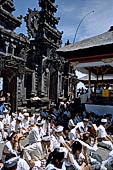Pura Gelap - Mother Temple of Besakih - Bali. Temple ceremony in the third courtyard and the imposing Kori Augung in the background. 