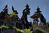 Pura Gelap - Mother Temple of Besakih - Bali. The entrance stairway to the first courtyard framed by two snake-dragon.