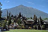 Mother Temple of Besakih - Bali. The complex with the Gunung Augung in the  background, the  Pura Basukian Puseh Jagat on the right. 