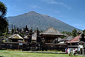 Mother Temple of Besakih - Bali. The complex with the Gunung Augung in the  background, the  Pura Banua Kawan on the right.