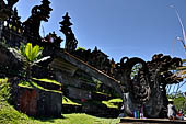 Pura Gelap - Mother Temple of Besakih - Bali. The entrance stairway to the first courtyard framed by two snake-dragon.