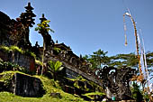 Pura Gelap - Mother Temple of Besakih - Bali. The entrance stairway to the first courtyard framed by two snake-dragon.