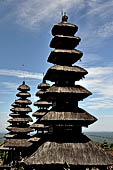 Mother Temple of Besakih - Bali. Temple complex called Pedarman and dedicated to the great family lineages of the island. Multi roofed Meru shrines. 