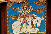 Mother Temple of Besakih - Bali. Secondary complex of Pura Ratu Pande. God dancing on a bull, the similarity to Siva is striking.