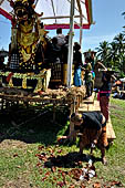 Cremation ceremony - Pots of holy water are poured over the corpse, then shattered on the ground.