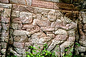 Pura Dalem of Sangsit - Details of the bas-reliefs of the temple front wall with erotic pictures and gruesome depictions of the hell.
