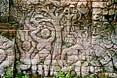 Pura Dalem of Sangsit - Details of the bas-reliefs of the temple front wall with erotic pictures and gruesome depictions of the hell.