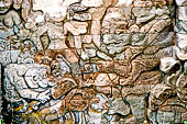 Pura Dalem of Sangsit - Details of the bas-reliefs of the temple front wall with erotic pictures and gruesome depictions of the hell.