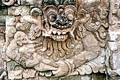 Pura Dalem of Sangsit - Details of the bas-reliefs of the temple front wall.