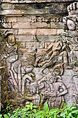 Pura Dalem of Sangsit - Details of the bas-reliefs of the temple front wall with erotic pictures and gruesome depictions of the hell. 