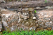 Pura Dalem of Sangsit - Details of the bas-reliefs of the temple front wall.