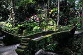 Goa Gajah - the small archaeological area with Buddhist relics on the south of the cave. 