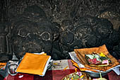 Goa Gajah - rock carvings inside the cave.