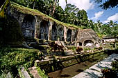Gunung Kawi (Bali) - The group of five tombs on the eastern bank of the river gorge.