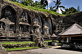 Gunung Kawi (Bali) - The group of four tombs on the western bank of the river gorge.