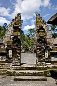 Gunung Kawi (Bali) - The large Pura South of the first group of five tombs. The candi bentar or 'split gate' 