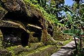Gunung Kawi (Bali) - Rock-hewn monastic cells of a secondary monastic complex.