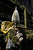Gunung Kawi (Bali) - Alleged main monastery with rock-hewn monastic cells and a monolith in the middle of yet unknown significance.
