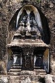 Gunung Kawi (Bali) - The group of four tombs on the western bank of the river gorge. 