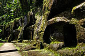 Gunung Kawi (Bali) - Rock-hewn monastic cells of a secondary monastic complex.