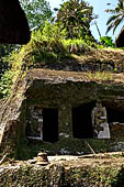 Gunung Kawi (Bali) - Alleged main monastery with rock-hewn monastic cells and a monolith in the middle of yet unknown significance.