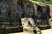 Gunung Kawi (Bali) - The group of five tombs on the eastern bank of the river gorge.