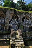 Gunung Kawi (Bali) - The group of five tombs on the eastern bank of the river gorge.