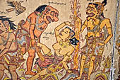 Klungkung - Bali. The Kerta Gosa palace, paintings of the lower levels which illustrate the story of Bhima Swarga who venture in the hell.