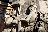 The Bale Kambang, Floating Pavilion, Kerta Gosa complex, Semarapura, Klungkung, Bali. Sculptural decorations. 