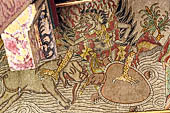 Klungkung - Bali. The Kerta Gosa palace, paintings of the upper levels. 