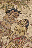 Klungkung - Bali. The Kerta Gosa palace, paintings of the lower levels which illustrate the story of Bhima Swarga who venture in the hell. 