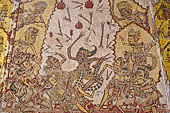Klungkung - Bali. The Kerta Gosa palace, paintings of the lower levels which illustrate the story of Bhima Swarga who venture in the hell. 
