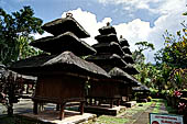 Pura Luhur Batukau - Bali - The inner courtyard. The black thatched roofs of Meru.