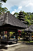 Pura Luhur Batukau - Bali - The inner courtyard. The black thatched roofs of Meru.