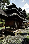 Pura Luhur Batukau - Bali - The inner courtyard. The black thatched roofs of Meru.
