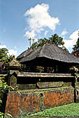 Pura Luhur Batukau - Bali - Wall enclosure of the inner courtyard. Inside  black thatched roofs of the various pavilions.