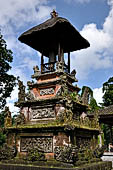 Pura Luhur Batukau - Bali - The Kulkul alarm tower with statues of directional protectors.