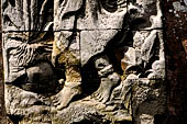 Pura Luhur Batukau - Bali - The Candi Bentar (split gate) of the first courtyard. Sculptural details.