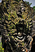 Pura Luhur Batukau - Bali - The fist courtyard. The lotus throne with the figure of Vishnu riding Garuda.
