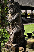 Pura Luhur Batukau - Bali - The fist courtyard. The lotus throne with the figure of Vishnu riding Garuda. 